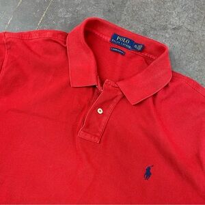 Polo Ralph Lauren Red Short Sleeve Polo Shirt Y2K Men’s XXL Custom Slim Fit